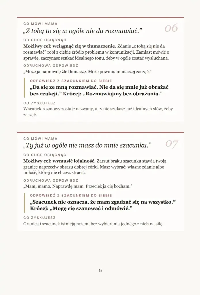 Przykładowe karty z gotowymi odpowiedziami